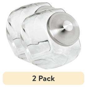 (2 pack) Silver Glass with Lid Penny Candy Glass Jar, A Practical Choice for Pantry Jar Storage and Display